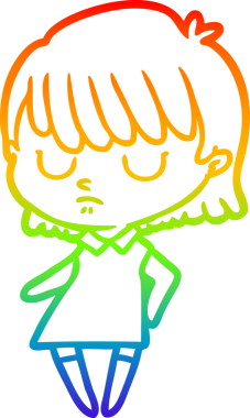 gökkuşağı gradyan çizimi bir insan tarafından çizilmiş bir karikatür kadın