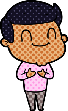 Bir insan tarafından çizilmiş çizgi film dostu bir adam.