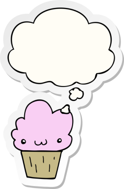 Bir insan tarafından çizilmiş, üzerinde düşünce kabarcığı olan çizgi film keki.