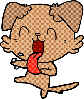 Bir insan tarafından çizilmiş nefes nefese bir köpek.