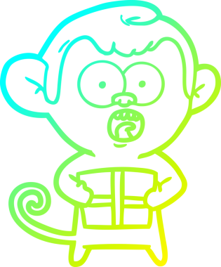 Bir insan tarafından çizilmiş bir çizgi filmin soğuk gradyan çizimi.