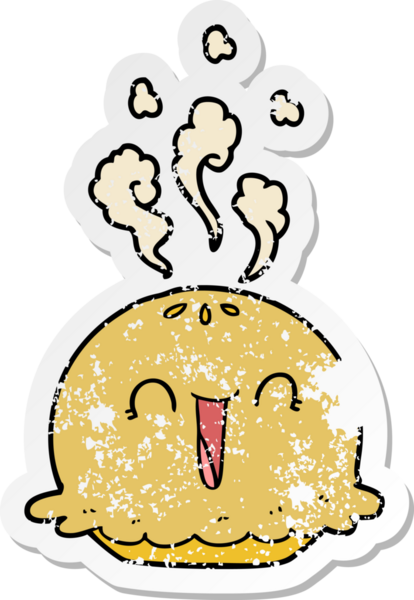 Bir insan tarafından çizilmiş üzgün bir çizgi film pastası.