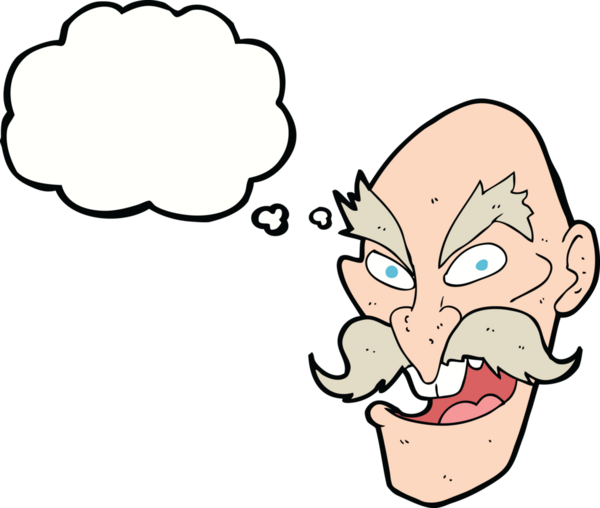 Bir insan tarafından çizilmiş konuşma baloncuğuyla yaşlı bir adamın suratını karala.