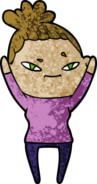 Bir insan tarafından çizilmiş karikatür kadın.