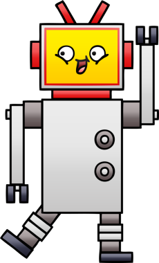 Bir insan tarafından çizilmiş bir robotun gölgelenmiş çizimi