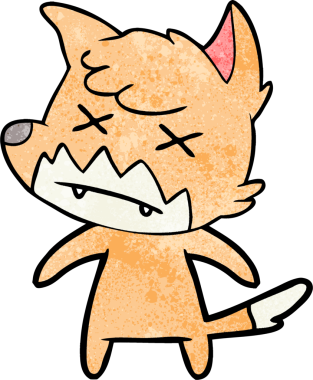 Bir insan tarafından çizilmiş ölü tilki çizgi filmi