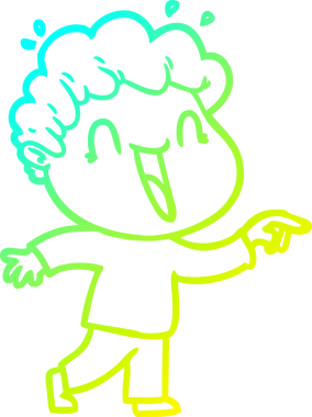 Bir insan tarafından çizilmiş mutlu bir adamın soğuk çizgi çizimi.