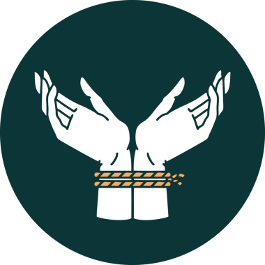 Bir insan tarafından çizilmiş bir çift elin ikonik dövme şekli