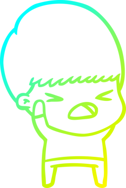 Bir insan tarafından çizilen bir çizgi filmin soğuk gradyan çizimi.