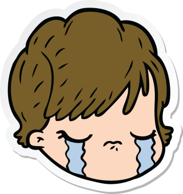 Bir insan tarafından çizilmiş karikatür kadın yüzü etiketi.