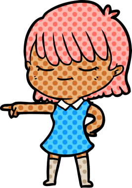 Bir insan tarafından çizilmiş karikatür kadın.