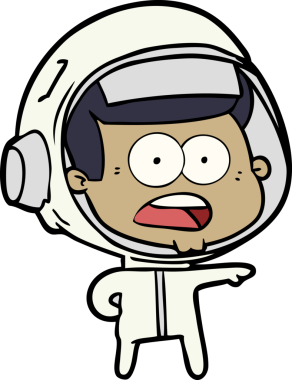 Karikatür bir insan tarafından çizilen astronotu şaşırttı.