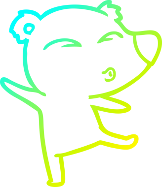 Bir insan tarafından çizilmiş ıslık çalan bir ayının soğuk çizgi çizimi.