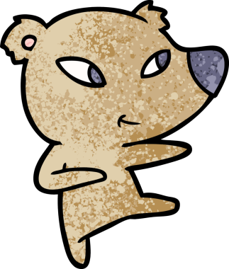 Bir insan tarafından çizilmiş sevimli çizgi film ayısı.