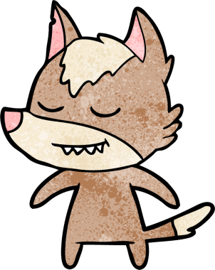 Bir insan tarafından çizilmiş dost canlısı bir kurt.