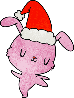 Bir insan tarafından çizilmiş kawai tavşanının el yapımı karikatürü.