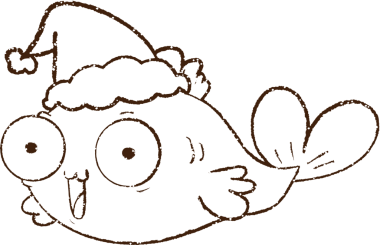 Bir insan tarafından çizilen şenlikli Japon balığı Kömürü Çizimi