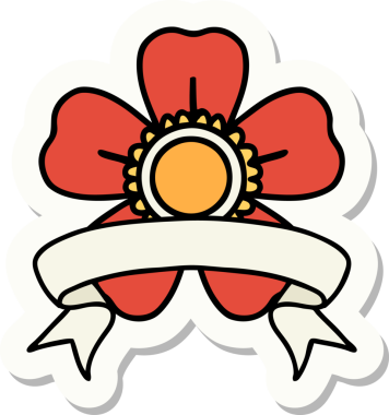 Bir insan tarafından çizilmiş çiçek pankartıyla dövme stili