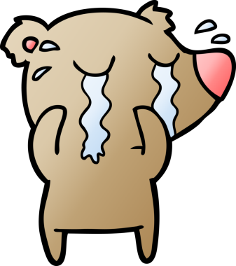 Bir insan tarafından çizilmiş ağlayan ayı.