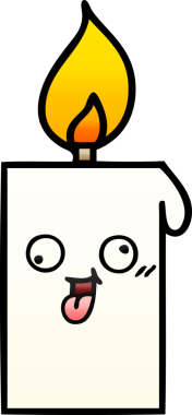 Bir insan tarafından çizilmiş yanan bir mumun gölgeli karikatürü.