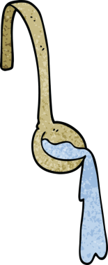 Bir insan tarafından çizilmiş yemek kepçesi.