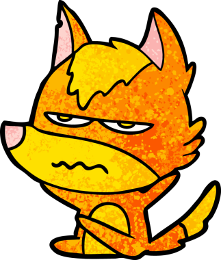 Bir insan tarafından çizilmiş tilki çizgi film karakteri