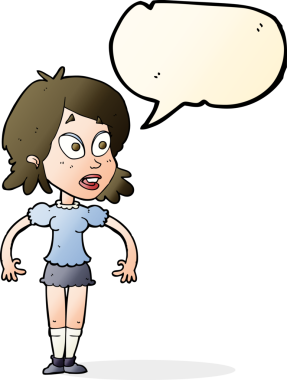 Bir insan tarafından çizilmiş konuşma balonlu bir karikatür.