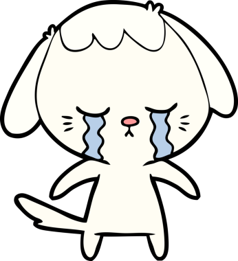 Bir insan tarafından çizilmiş ağlayan bir köpek.