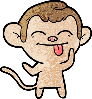 Bir insan tarafından çizilmiş komik çizgi maymun.