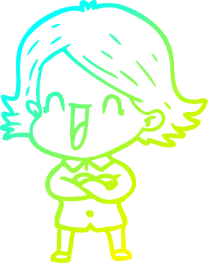 Bir insan tarafından çizilmiş gülen bir karikatür çizimi.