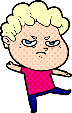 Bir insan tarafından çizilmiş kızgın bir adam.