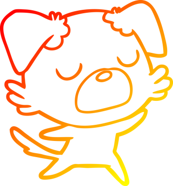 Bir insan tarafından çizilmiş çizgi film köpeğinin sıcak çizgi çizimi