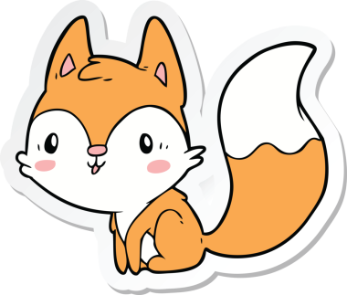 Bir insan tarafından çizilmiş bir tilkinin çıkartması.