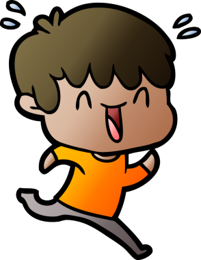 Bir insan tarafından çizilmiş gülen çocuk.