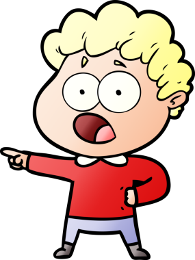 Bir insan tarafından çizilmiş bir karikatür adamı şaşkınlıkla nefes nefese kaldı.