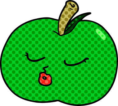 bir insan tarafından çizilmiş elma karikatürü