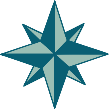 Bir insan tarafından çizilmiş bir yıldızın ikonik dövme şekli