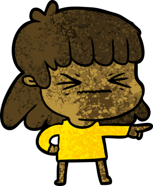 Bir insan tarafından çizilmiş karikatür kadın.