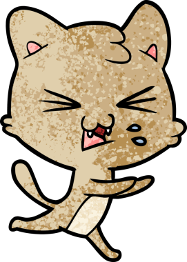 Bir insan tarafından çizilmiş kedi tıslaması.