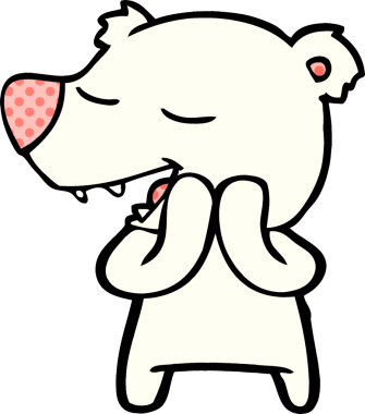 Bir insan tarafından çizilmiş kutup ayısı çizgi filmi.