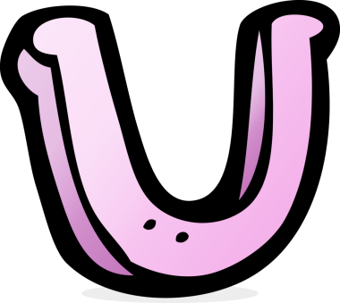 Bir insan tarafından çizilmiş U harfi.