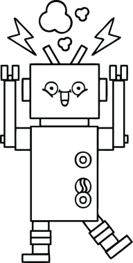 Bir insan tarafından çizilmiş robot çizimi