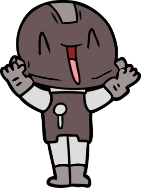 Bir insan tarafından çizilmiş çizgi film robotu