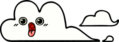 bir insan tarafından çizilmiş bir bulutun çizgi roman tarzı