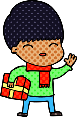 Bir insan tarafından çizilmiş mutlu çizgi film çocuğu.