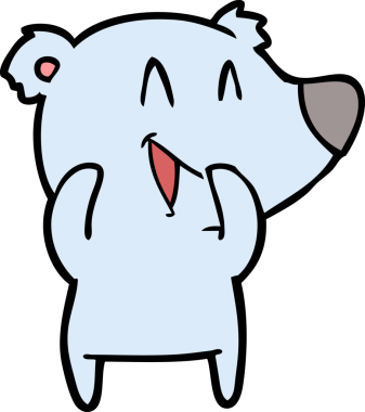 Bir insan tarafından çizilmiş gülen ayı çizgi filmi.