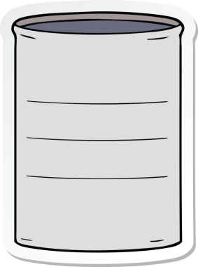 Bir insan tarafından çizilmiş karikatür yağ varili çıkartması.