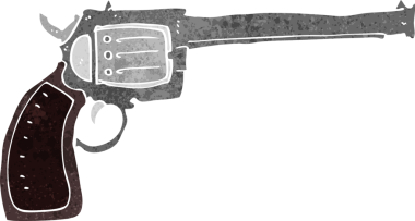 Bir insan tarafından çizilmiş çizgi film silahı.