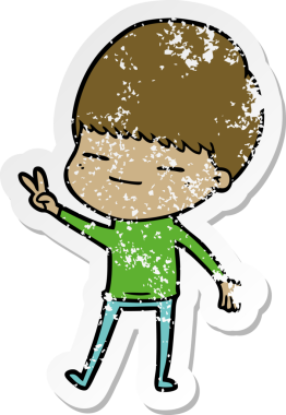 Bir insan tarafından çizilmiş kendini beğenmiş bir çizgi film karakterinin sıkıntılı çıkartması.