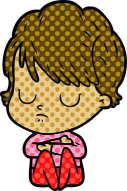 Bir insan tarafından çizilmiş karikatür kadın.